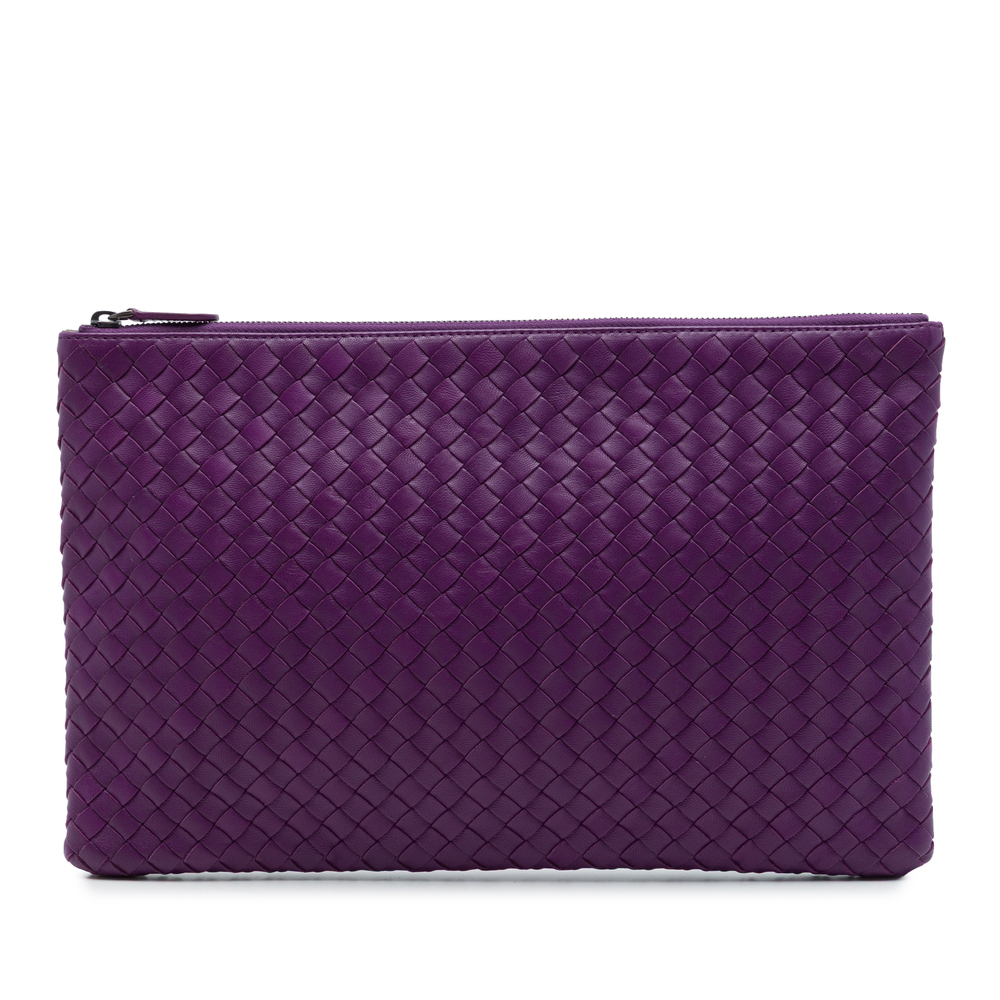 Pre-Loved Bottega Veneta Nappa Intrecciato Clutch